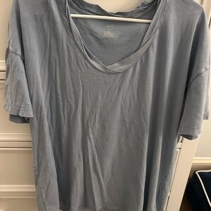 Soft Light Blue V-Neck Tee